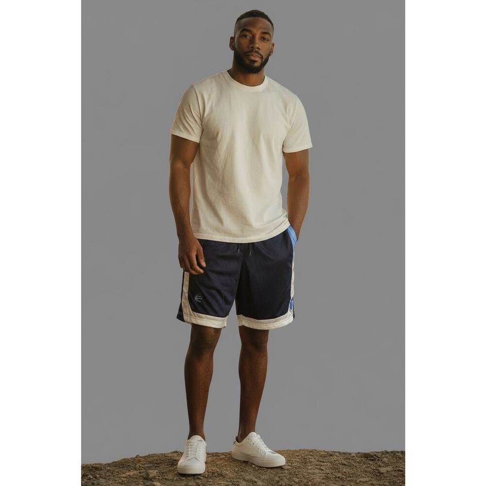 Vtg NBA Elevation Basketball Drawstring Shorts‎ Men’s size Large Athletic Blue